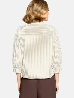 Cartoon Damen Hemdbluse in weiß khaki