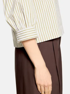 Cartoon Damen Hemdbluse in weiß khaki