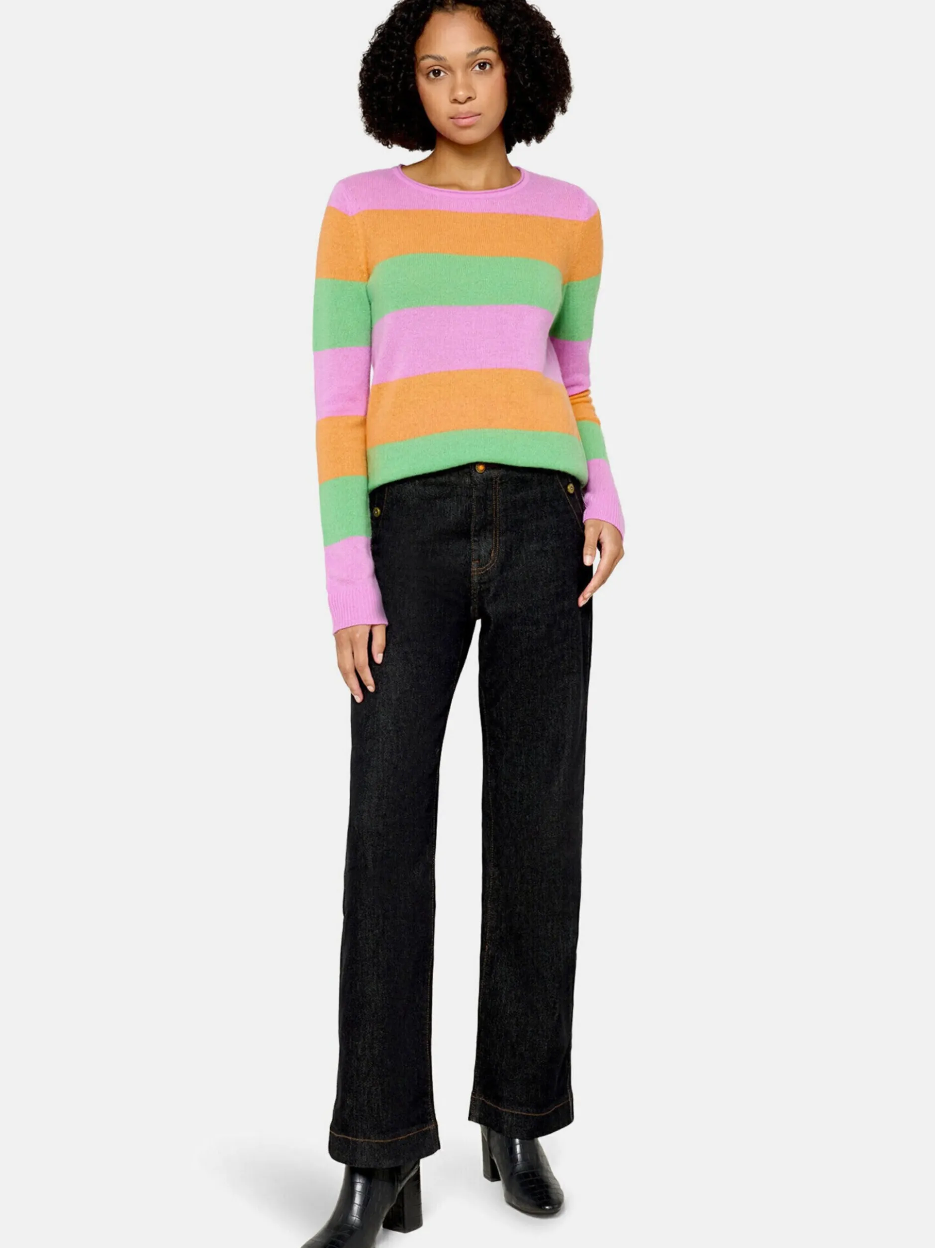 Cartoon Damen Kaschmir-Pullover in lila mehrfarbig
