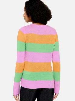 Cartoon Damen Kaschmir-Pullover in lila mehrfarbig