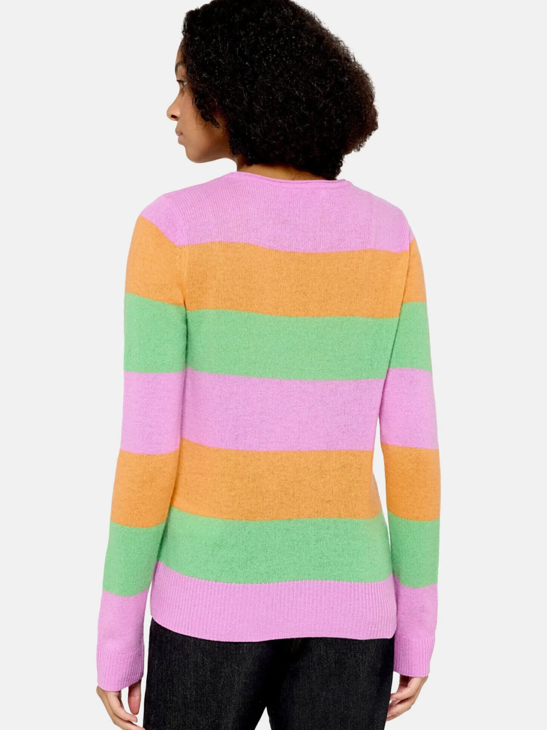 Cartoon Damen Kaschmir-Pullover in lila mehrfarbig