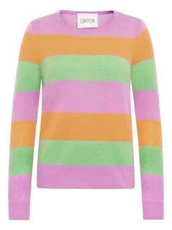Cartoon Damen Kaschmir-Pullover in lila mehrfarbig