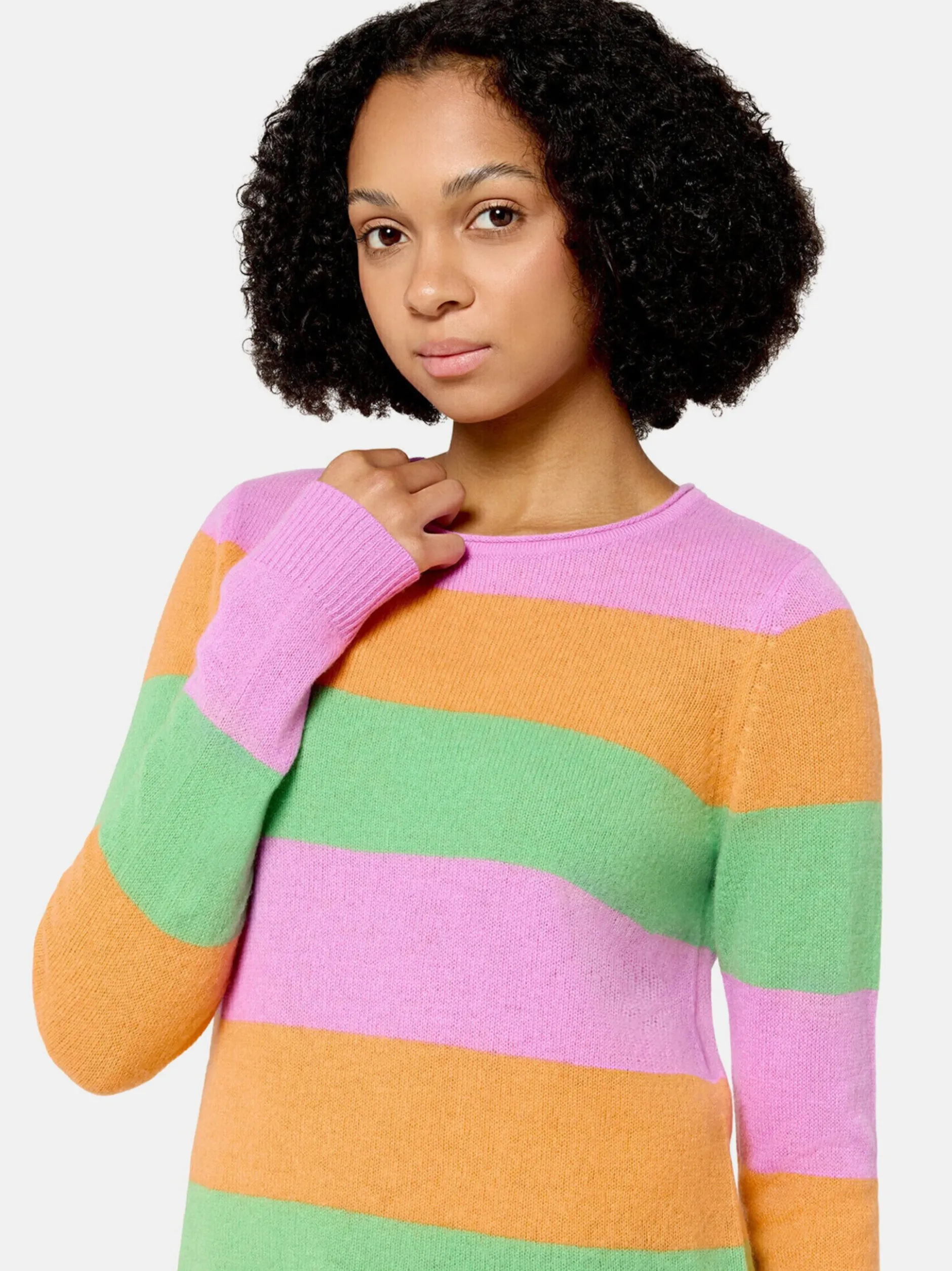 Cartoon Damen Kaschmir-Pullover in lila mehrfarbig
