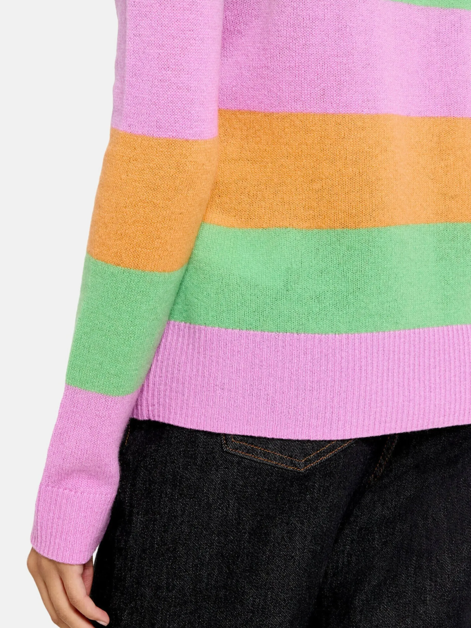 Cartoon Damen Kaschmir-Pullover in lila mehrfarbig