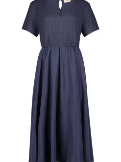 Cartoon Damen Kleid in marine - Ausschnitt: V-Ausschnitt