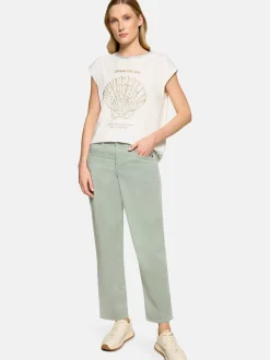 Cartoon Damen Kurzarmshirt in beige