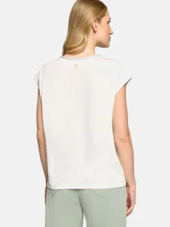 Cartoon Damen Kurzarmshirt in beige
