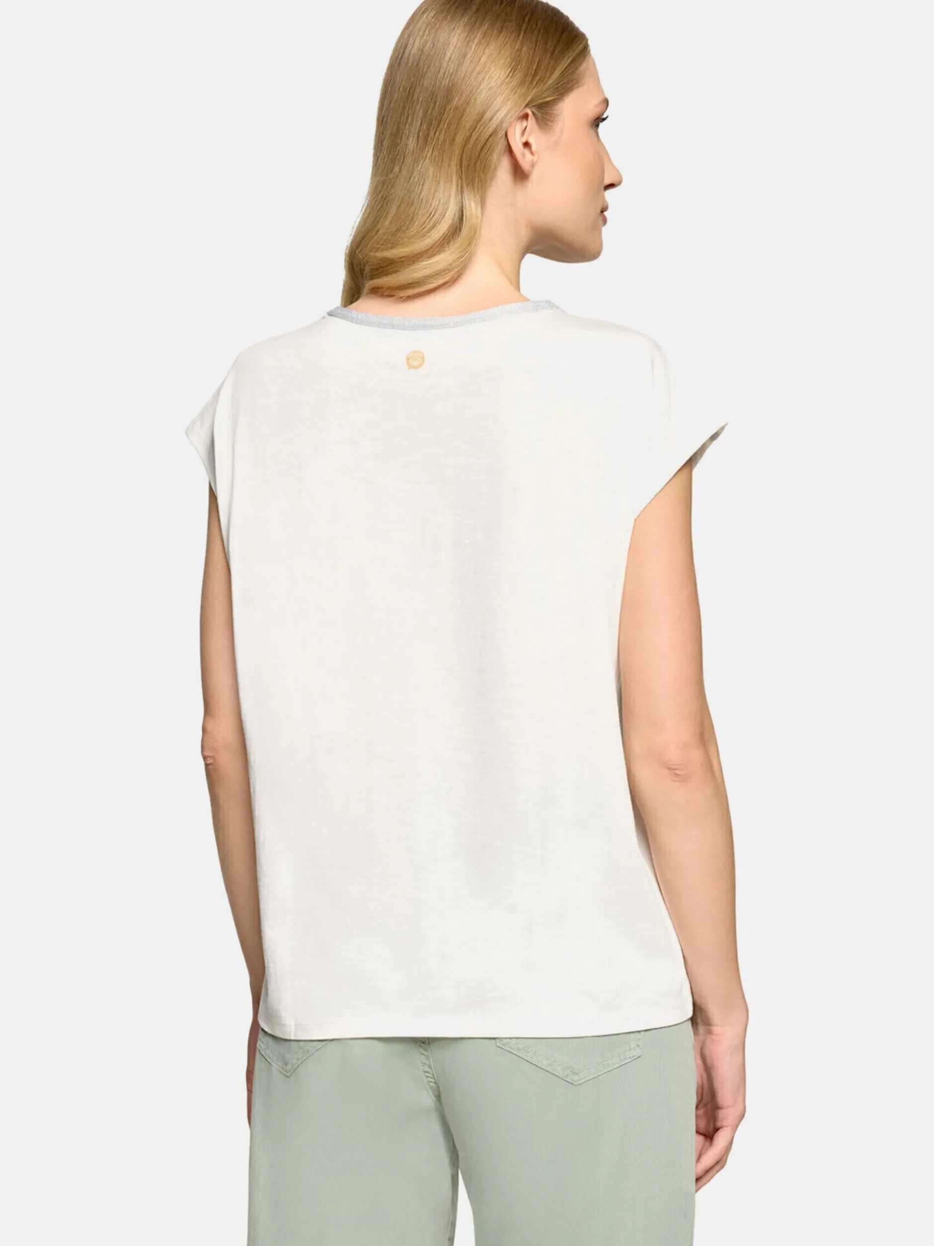 Cartoon Damen Kurzarmshirt in beige