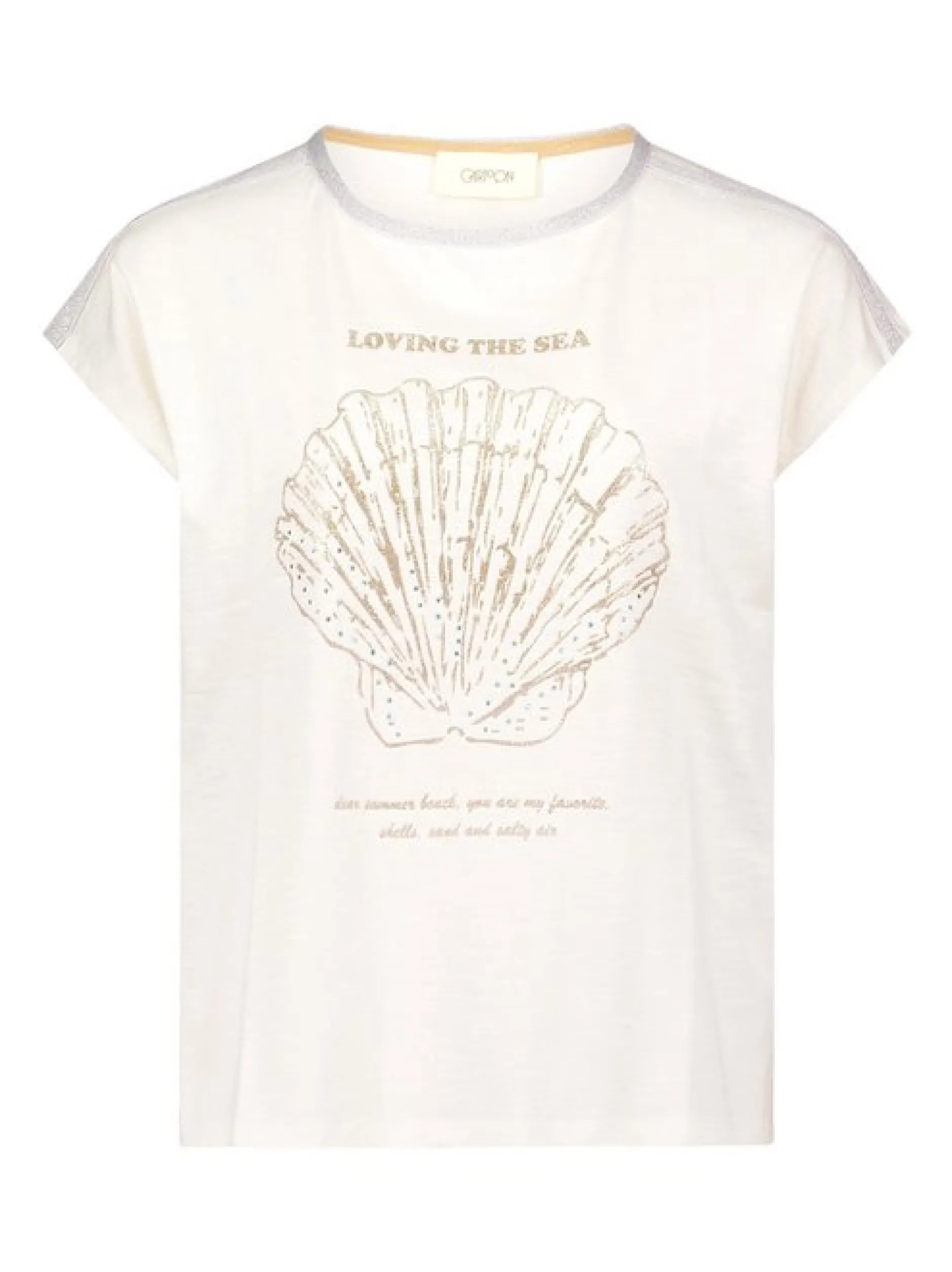 Cartoon Damen Kurzarmshirt in beige
