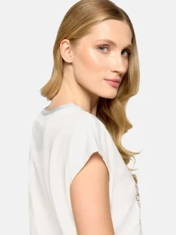 Cartoon Damen Kurzarmshirt in beige