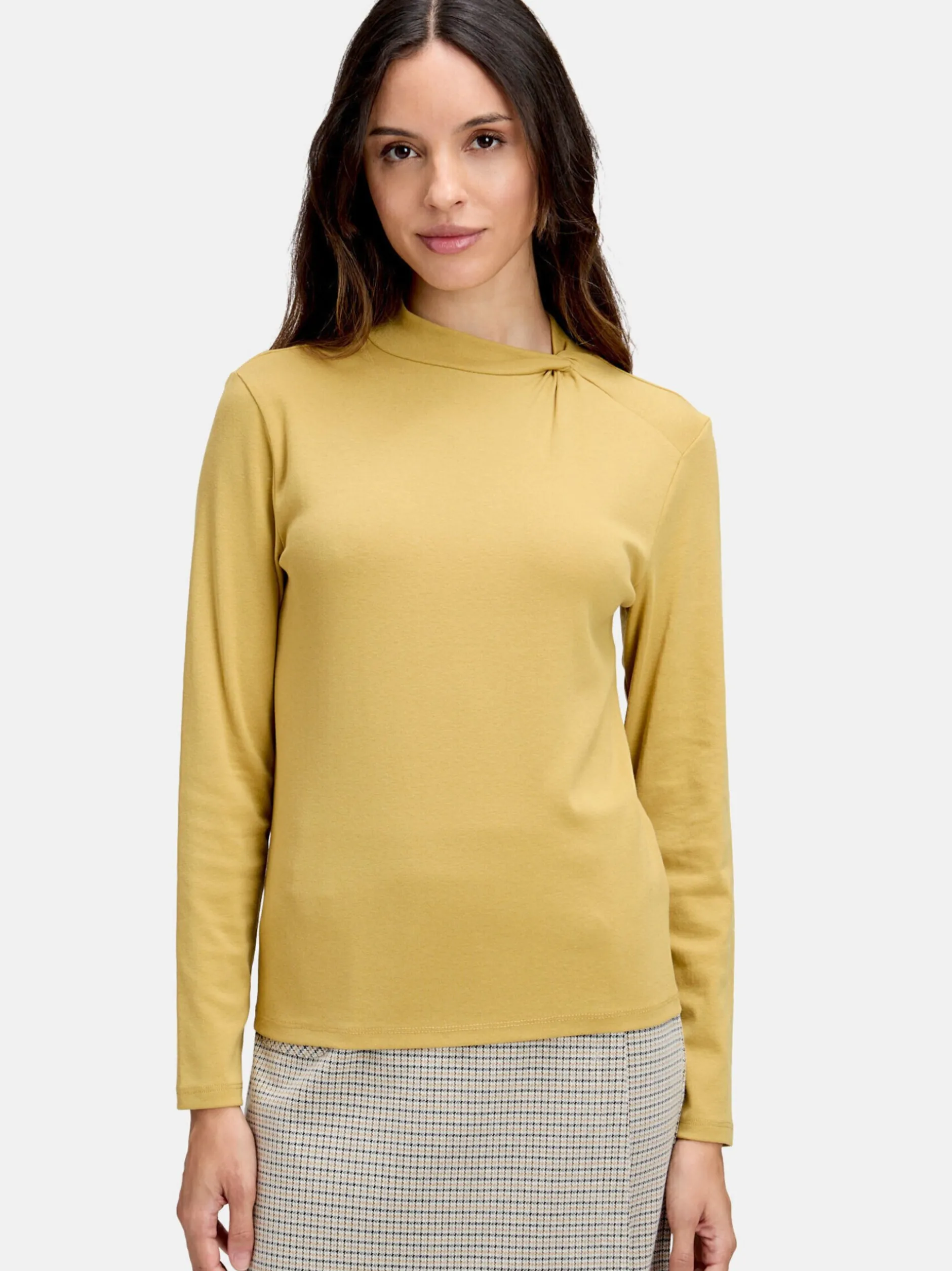 Cartoon Damen Langarm-Shirt in mais gold