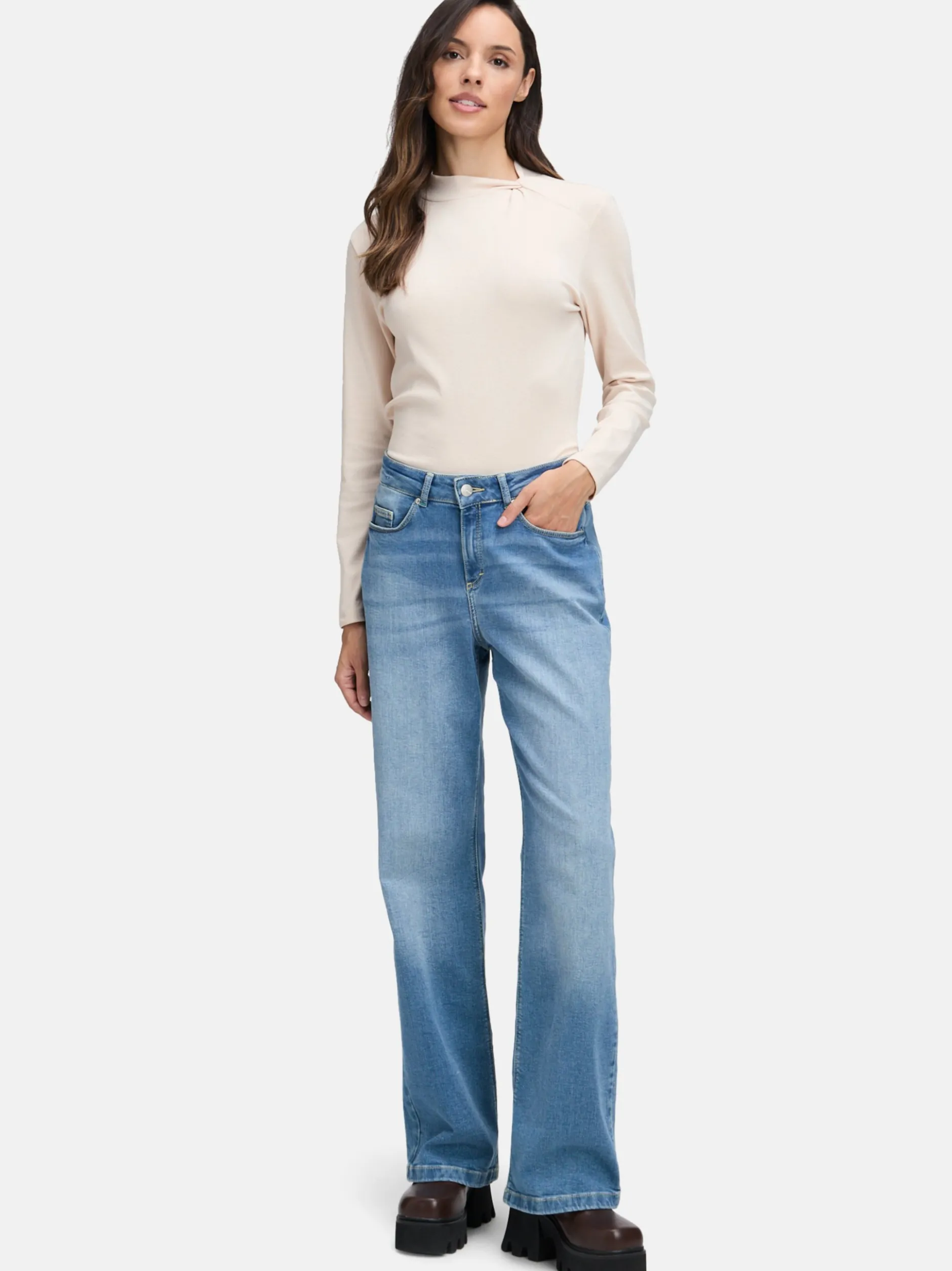 Cartoon Damen Langarm-Shirt in mais gold