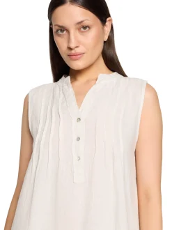 Cartoon Damen Leinenkleid in schoko - Ärmel: ohne Arm