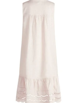 Cartoon Damen Leinenkleid in schoko - Ärmel: ohne Arm