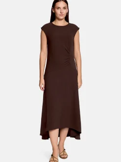 Cartoon Damen Midikleid in braun