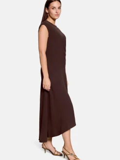 Cartoon Damen Midikleid in braun