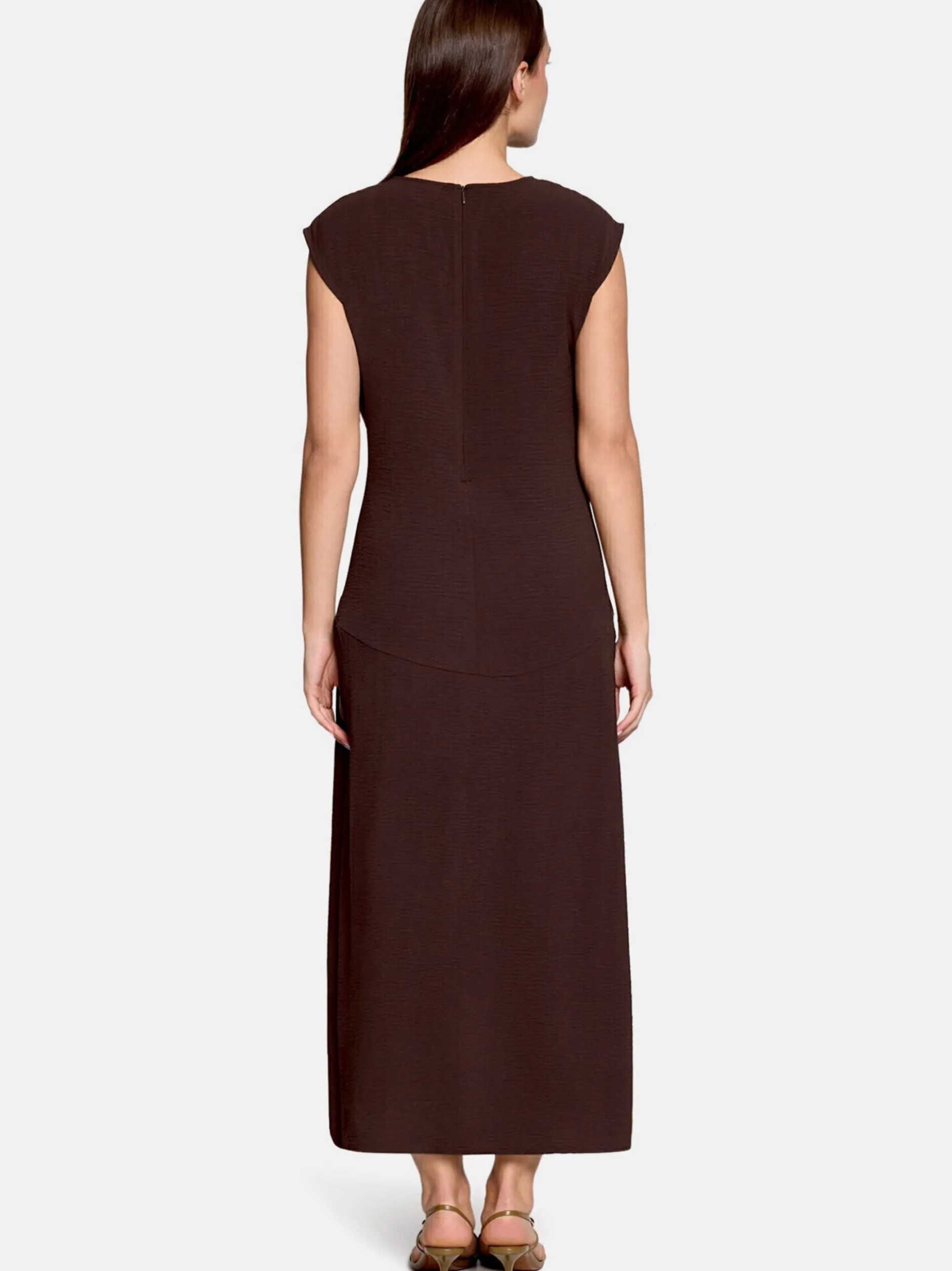 Cartoon Damen Midikleid in braun