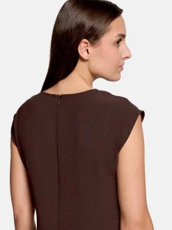 Cartoon Damen Midikleid in braun