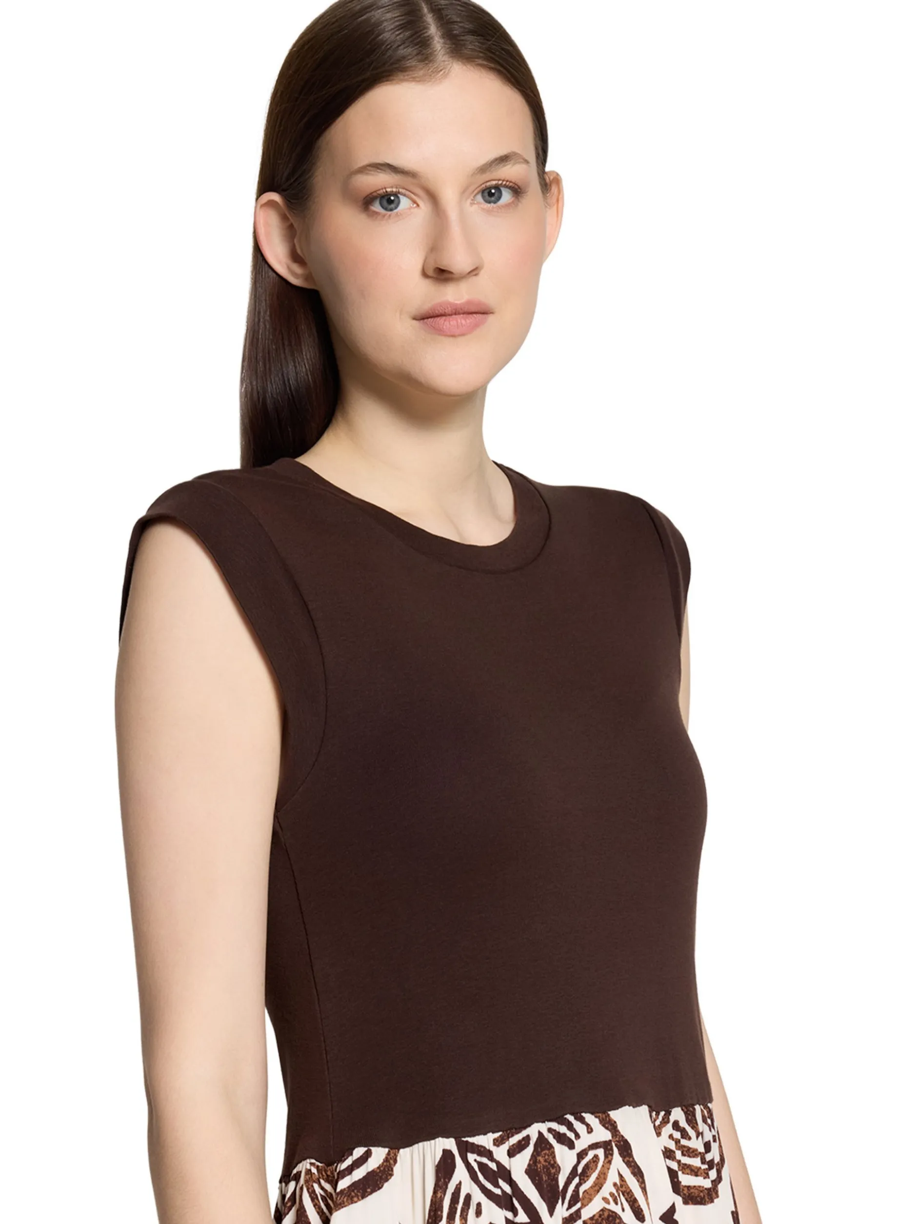 Cartoon Damen Midikleid in schoko beige - Länge: midi