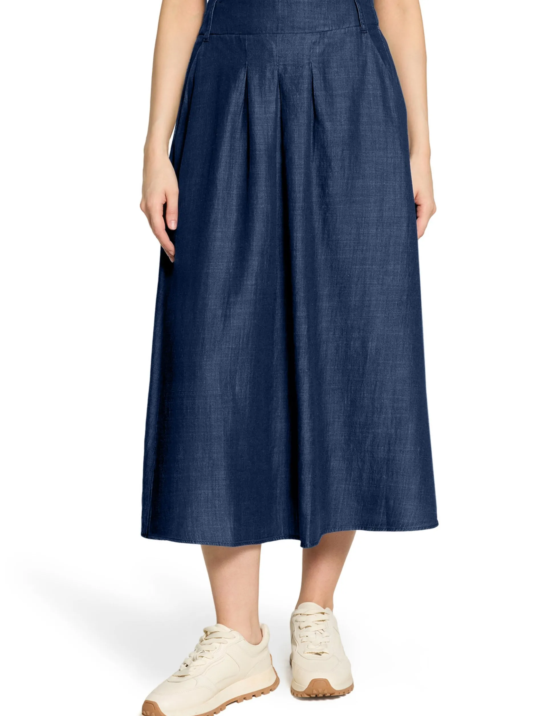 Cartoon Damen Midirock in denim - Länge: midi