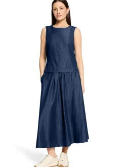 Cartoon Damen Midirock in denim - Länge: midi
