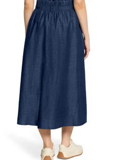 Cartoon Damen Midirock in denim - Länge: midi