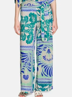 Cartoon Damen Palazzo-Hose in mehrfarbig petrol