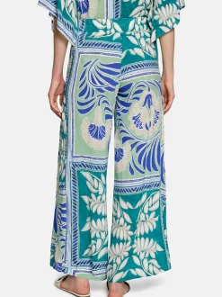 Cartoon Damen Palazzo-Hose in mehrfarbig petrol