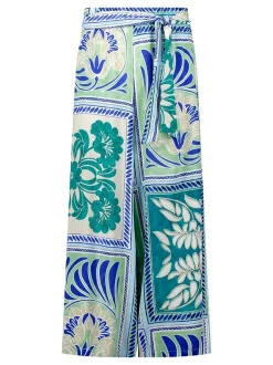 Cartoon Damen Palazzo-Hose in mehrfarbig petrol