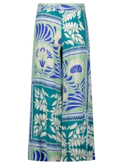 Cartoon Damen Palazzo-Hose in mehrfarbig petrol