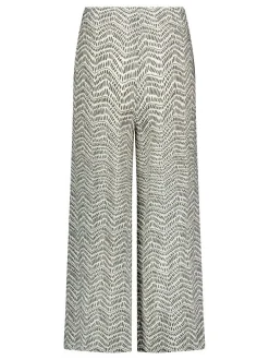 Cartoon Damen Palazzo-Hose in khaki weiß