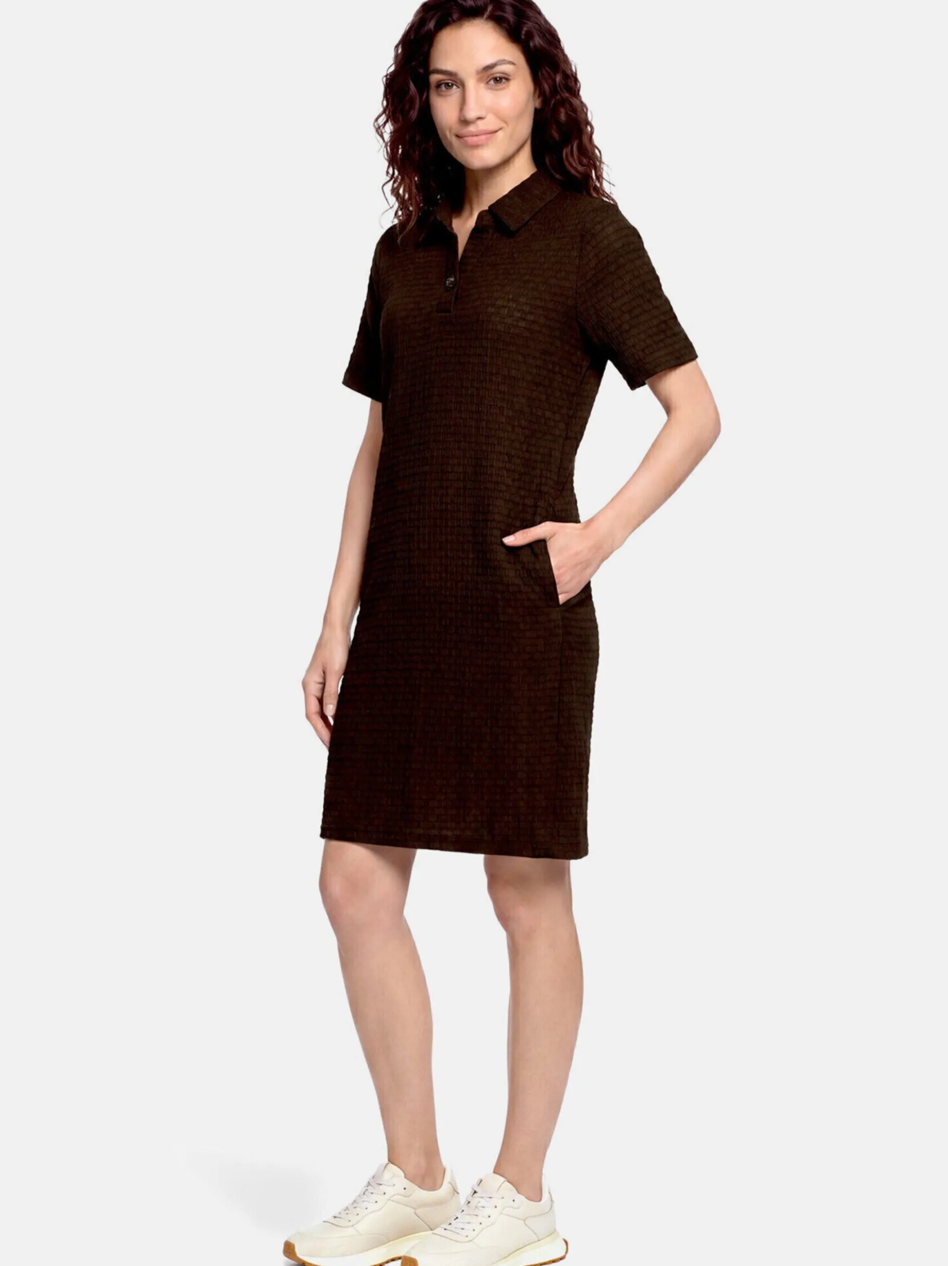 Cartoon Damen Polokleid in braun