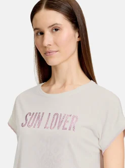 Cartoon Damen Printshirt in rosa mehrfarbig