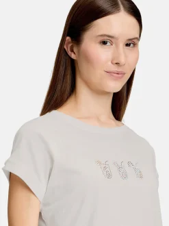 Cartoon Damen Printshirt in weiß mehrfarbig
