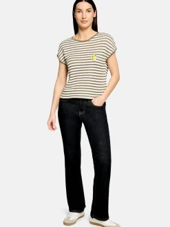 Cartoon Damen Shirt in weiß khaki