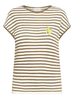 Cartoon Damen Shirt in weiß khaki