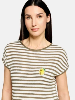 Cartoon Damen Shirt in weiß khaki