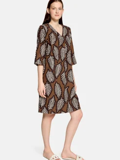 Cartoon Damen Sommerkleid in braun weiß
