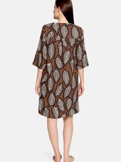 Cartoon Damen Sommerkleid in braun weiß