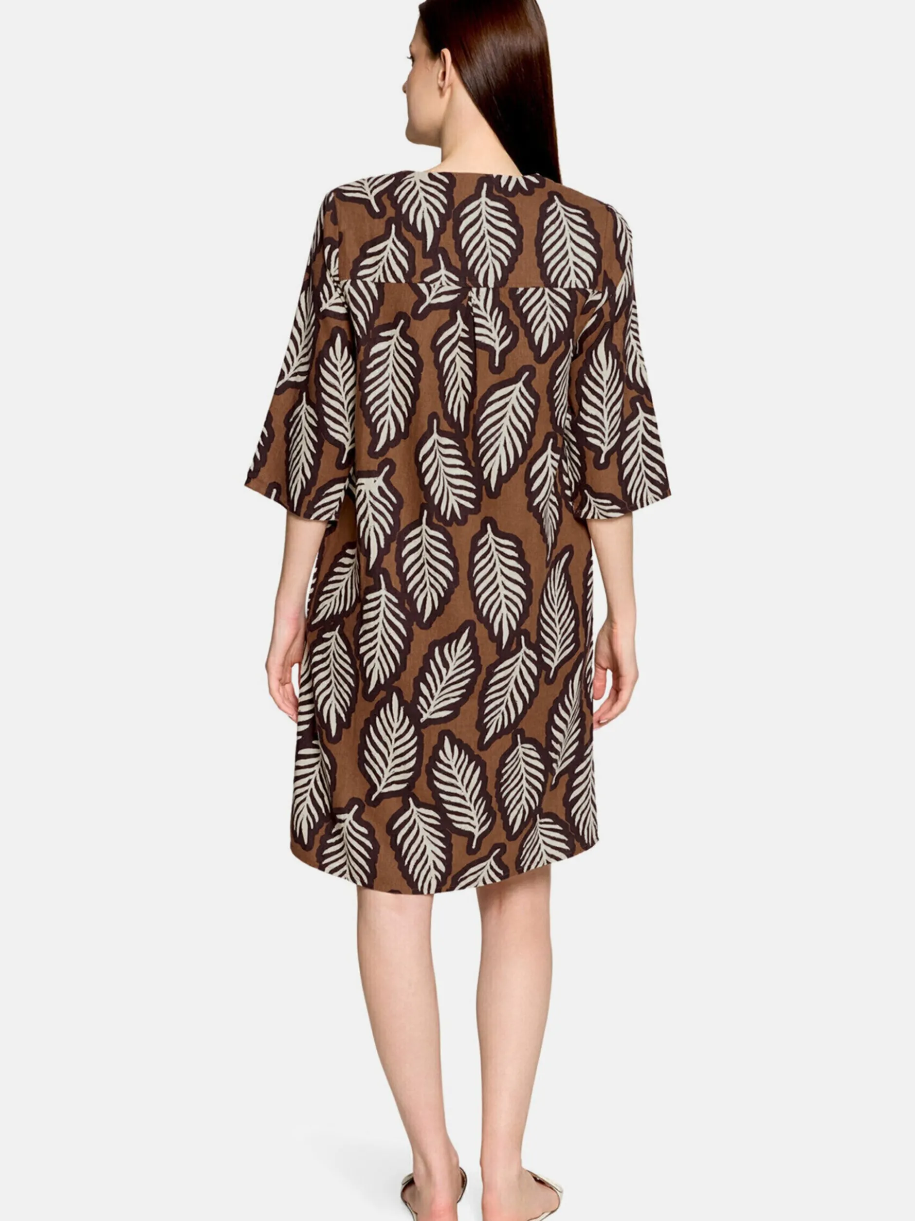 Cartoon Damen Sommerkleid in braun weiß
