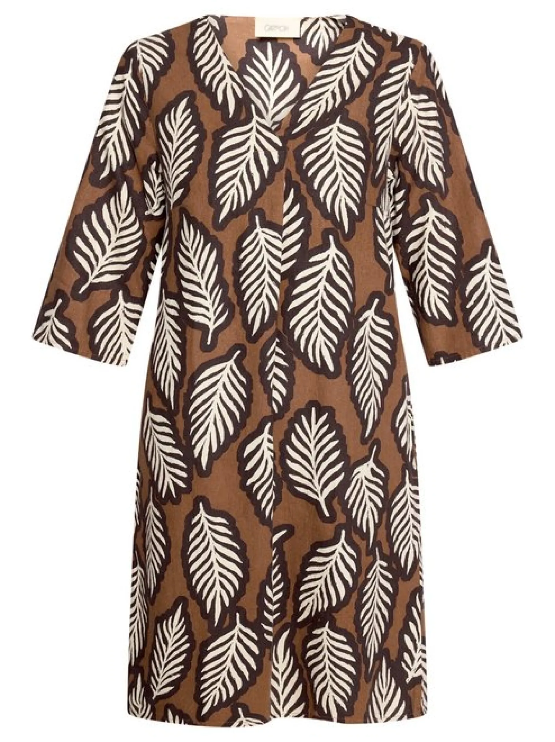 Cartoon Damen Sommerkleid in braun weiß