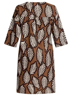 Cartoon Damen Sommerkleid in braun weiß