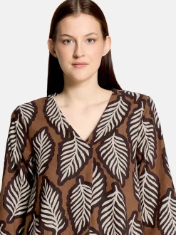 Cartoon Damen Sommerkleid in braun weiß