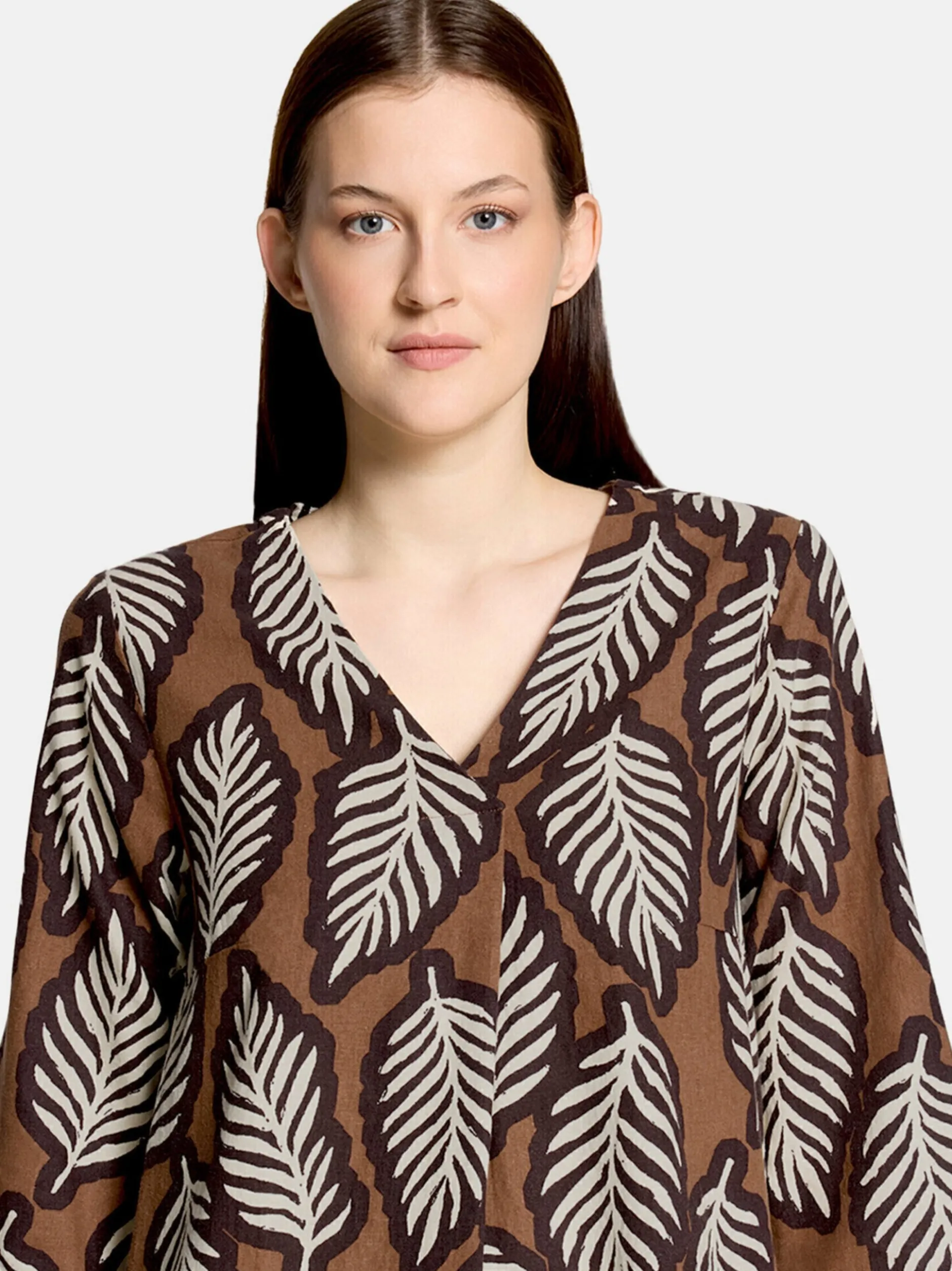 Cartoon Damen Sommerkleid in braun weiß