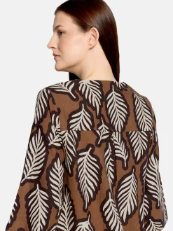 Cartoon Damen Sommerkleid in braun weiß