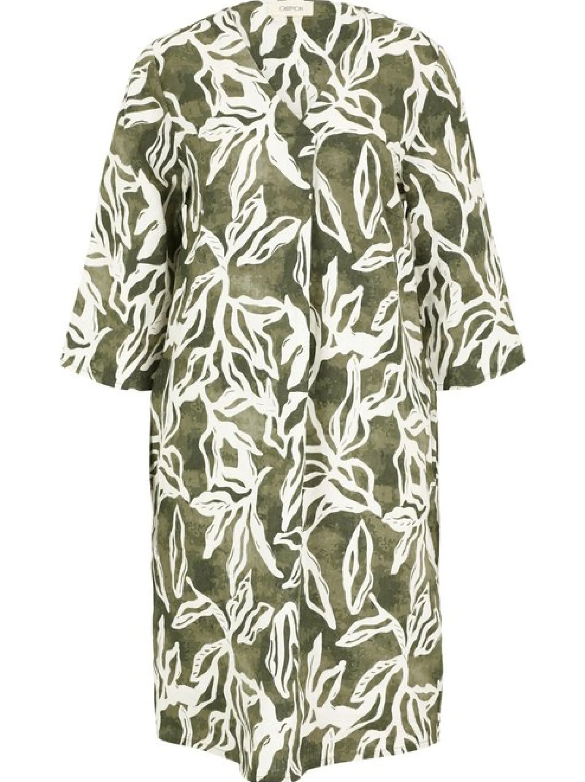 Cartoon Damen Sommerkleid in grün weiß