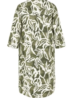 Cartoon Damen Sommerkleid in grün weiß