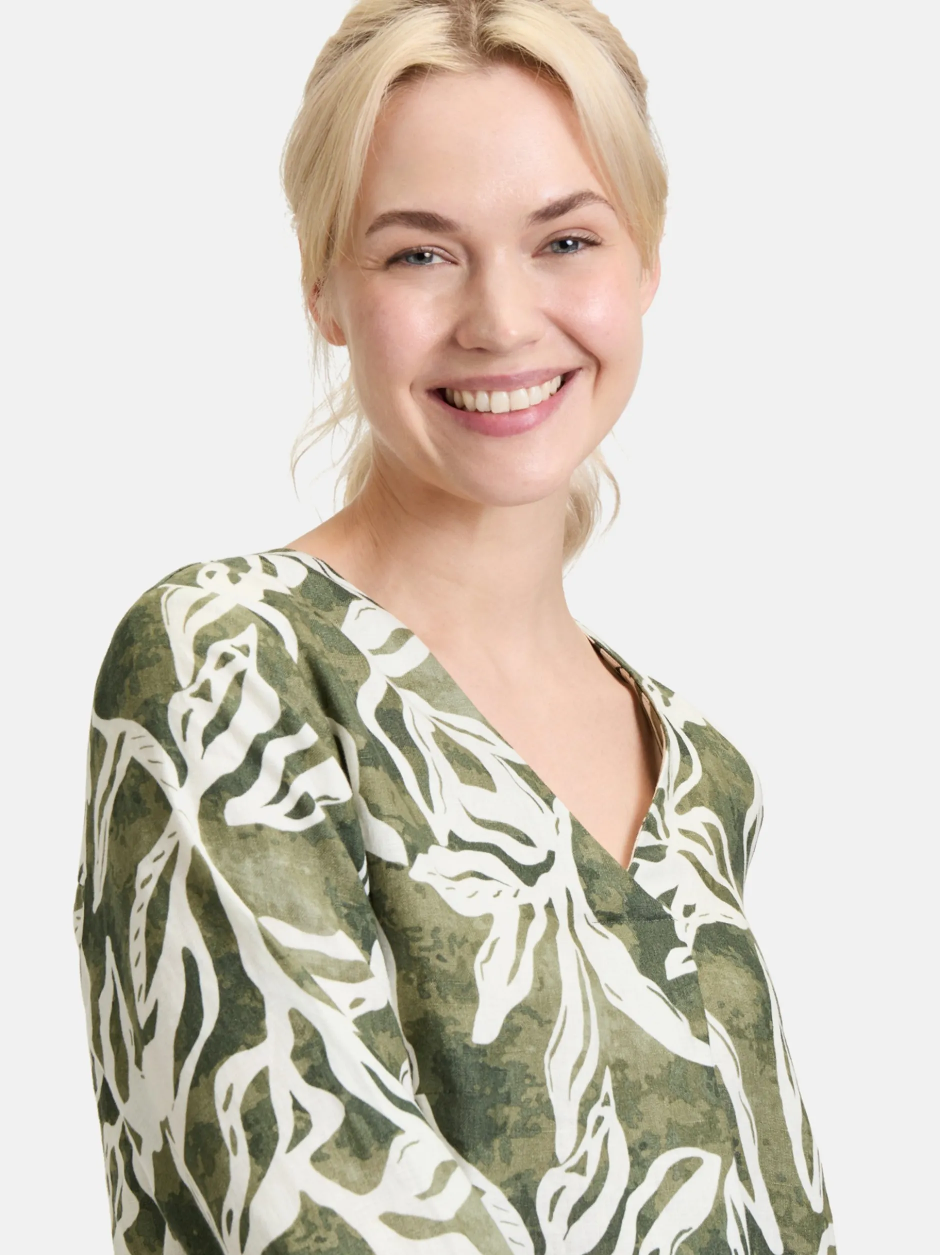 Cartoon Damen Sommerkleid in grün weiß