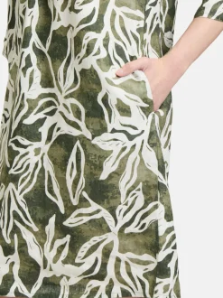 Cartoon Damen Sommerkleid in grün weiß