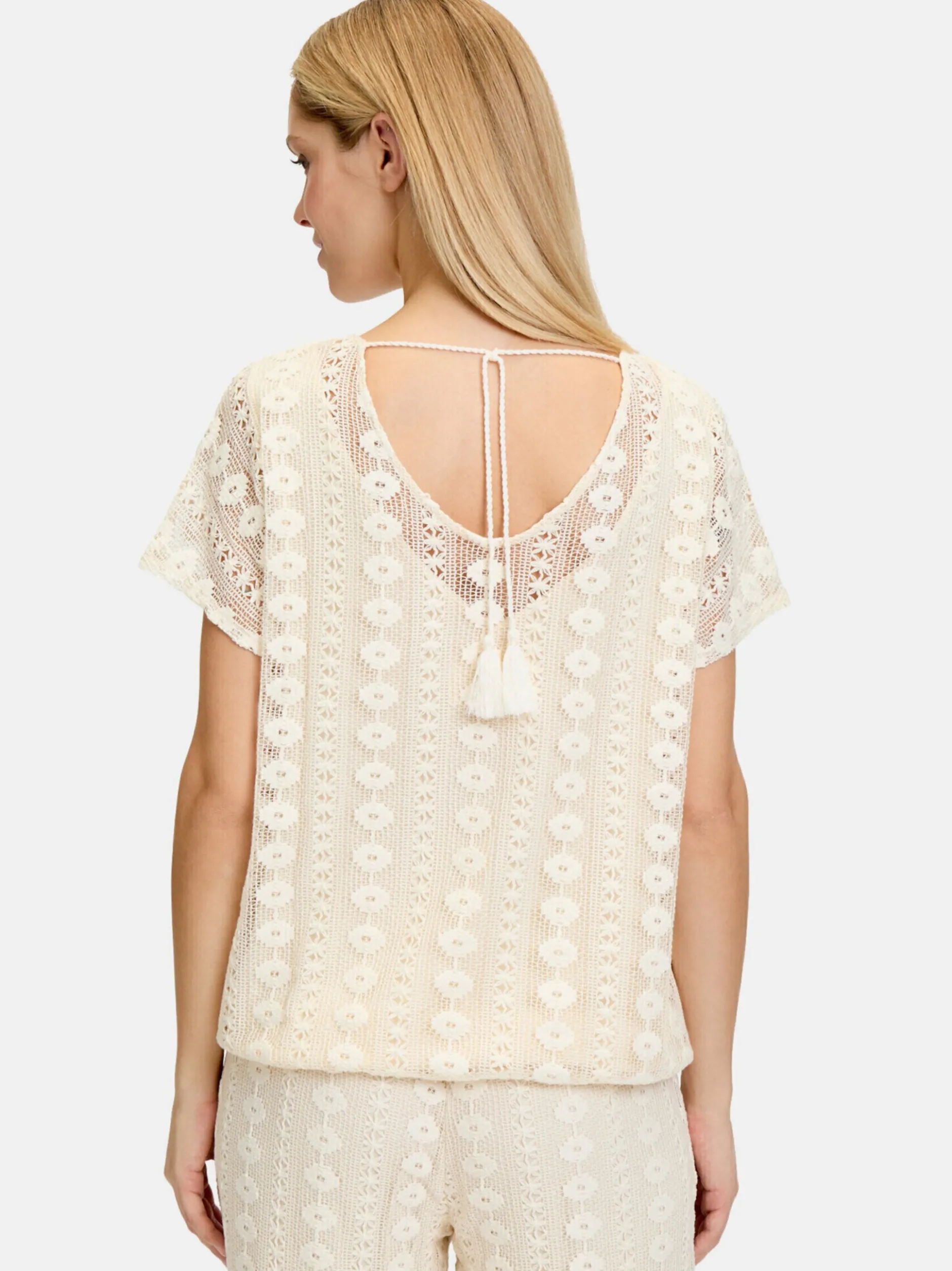 Cartoon Damen Spitzenshirt in ecru